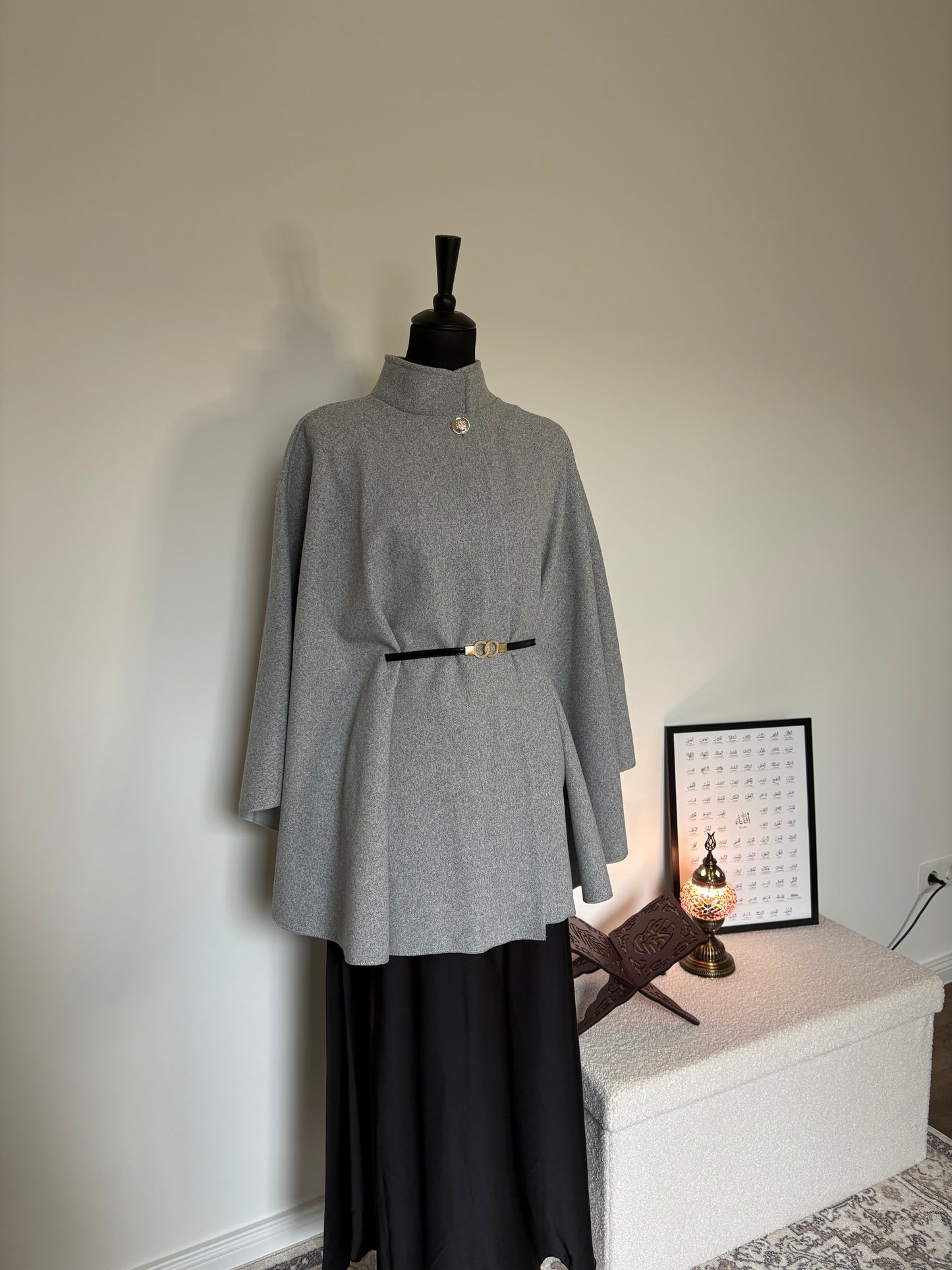 Cape-Jacket mit Gürtel