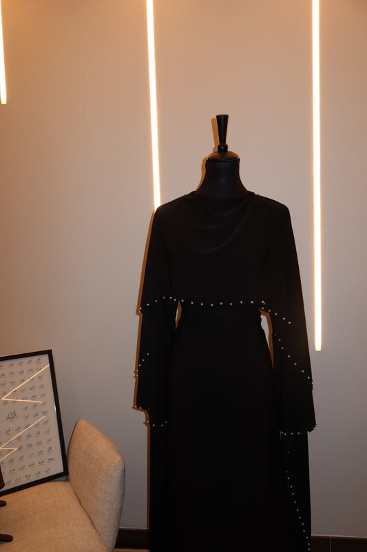 Abaya mit Cape & Steinchen